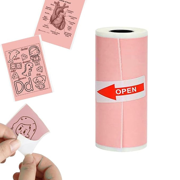 Seznik Sticky Adhesive 2 Inch Thermal Paper Rolls for Mini Thermal Printers (Pink Color - Pack of 1)