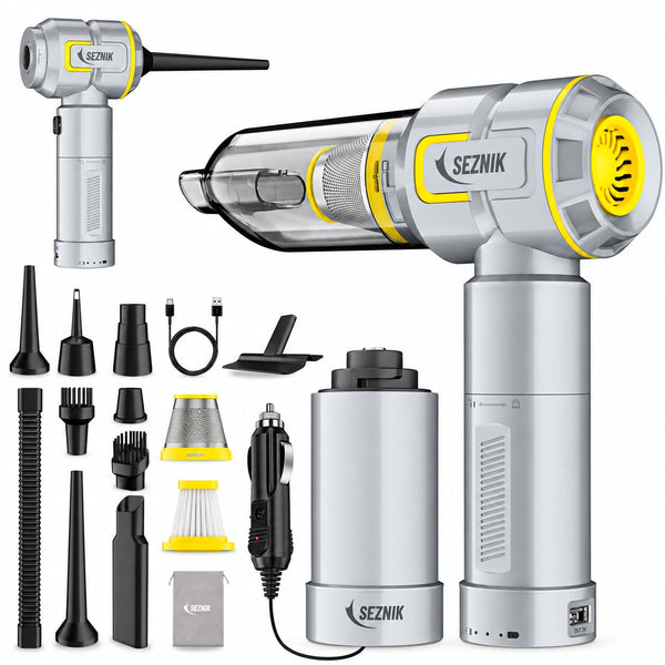 SEZNIK Stark Vacuum Cleaner for Home Use | Wired + Battery Powered 4 in 1 Cordless Vacuum Cleaner & Blower | Rechargeable 6000mAh | 3 Speed Suction Upto 18000PA | 1 Year Warranty