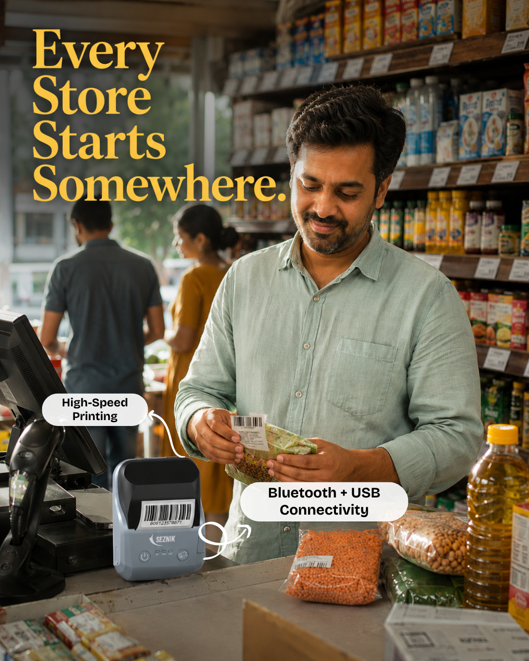Every Store Starts Somewhere with the SEZNIK DEV Bluetooth Printer for Business