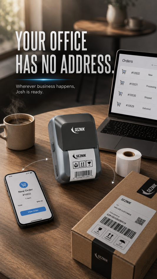 How the SEZNIK Josh Bluetooth Thermal Label Printer Lets You Run Your Business From Anywhere