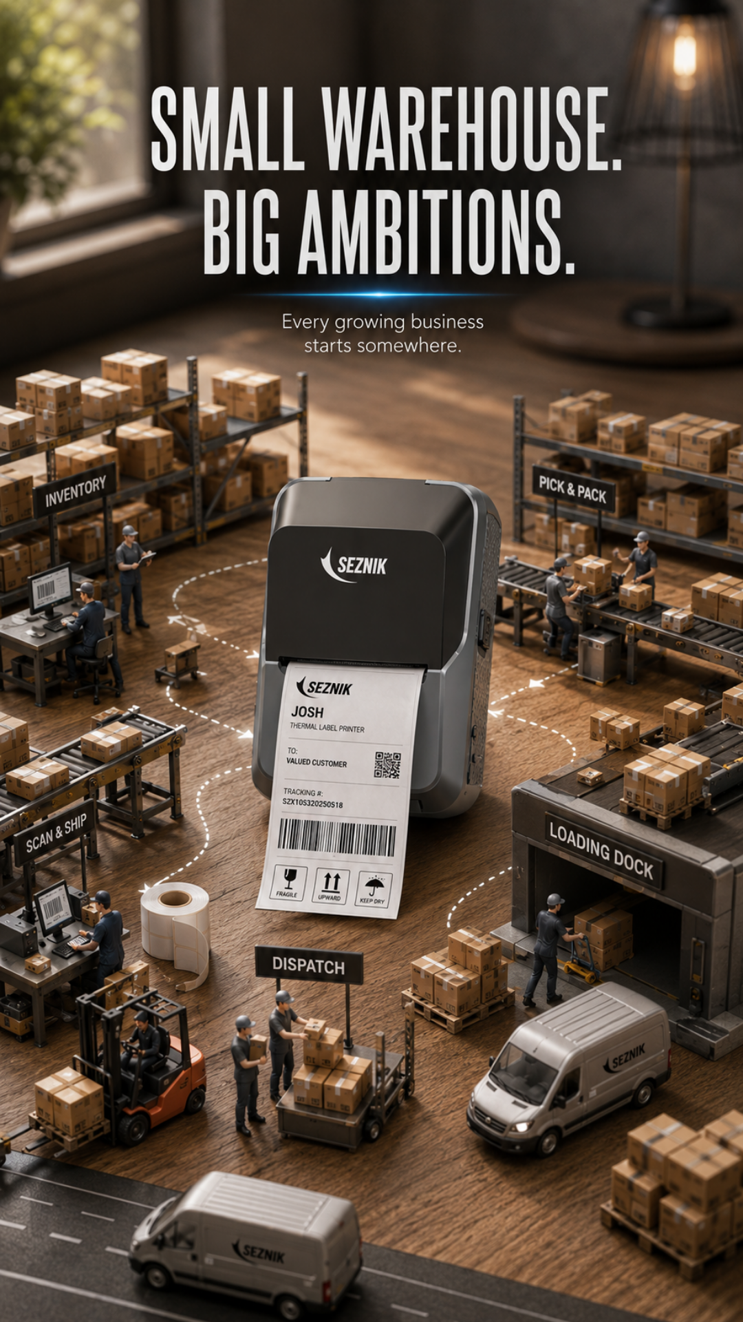 How the SEZNIK Josh Bluetooth Thermal Label Printer Helps Small Warehouses Work Like Big Businesses