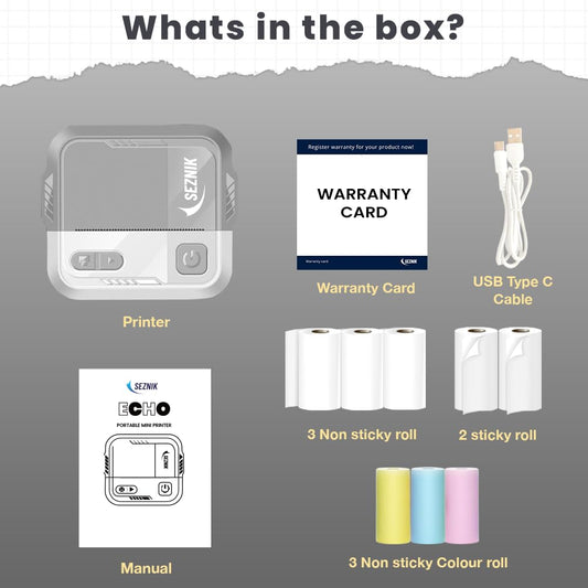 What Comes Inside the SEZNIK ECHO Mini Printer Box and How Each Item Helps You Get Started