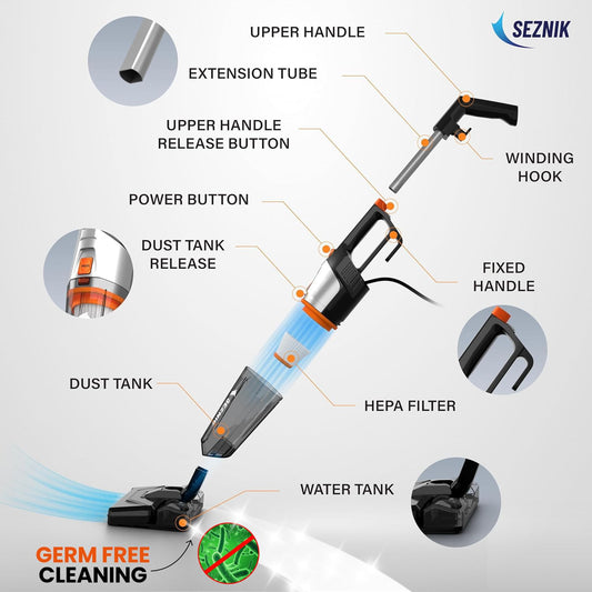 Germ Free Homes Made Easier with the SEZNIK Vacuum Cleaner for Home Use Wet and Dry