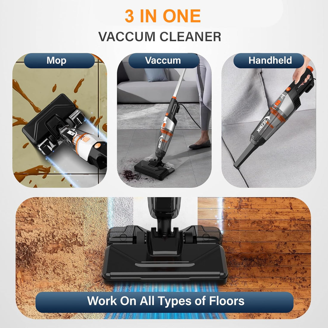 SEZNIK Vacuum Cleaner for Fast Summer Home Cleaning Hacks
