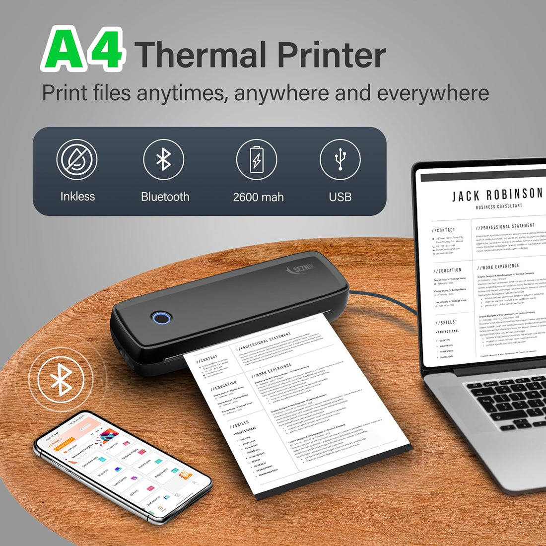 Why Professionals Love the SEZNIK Portable A4 Printer for Travel & Daily Use