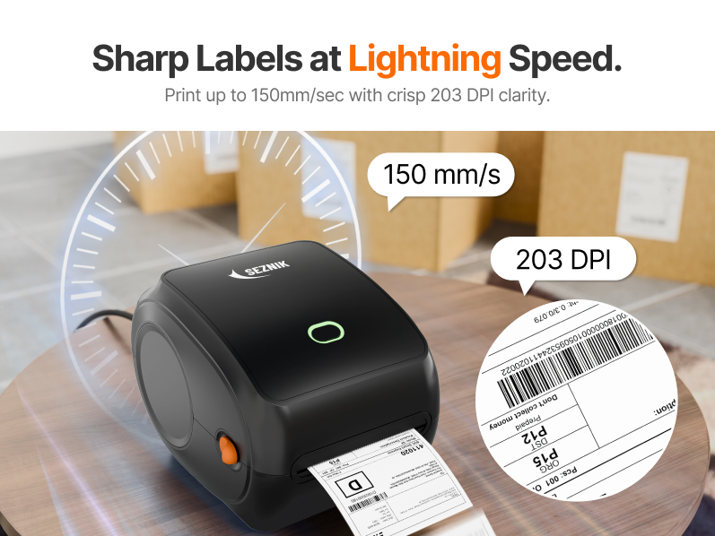 Ship Faster and Smarter with the SEZNIK Shakti 4x6 Bluetooth Shipping Label Printer for Ecommerce
