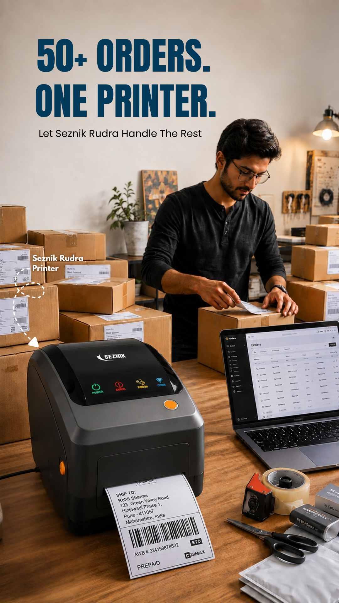 Best Shipping Label Printer for Ecommerce Sellers: How the Seznik Rudra Printer Makes Order Fulfilment Easier