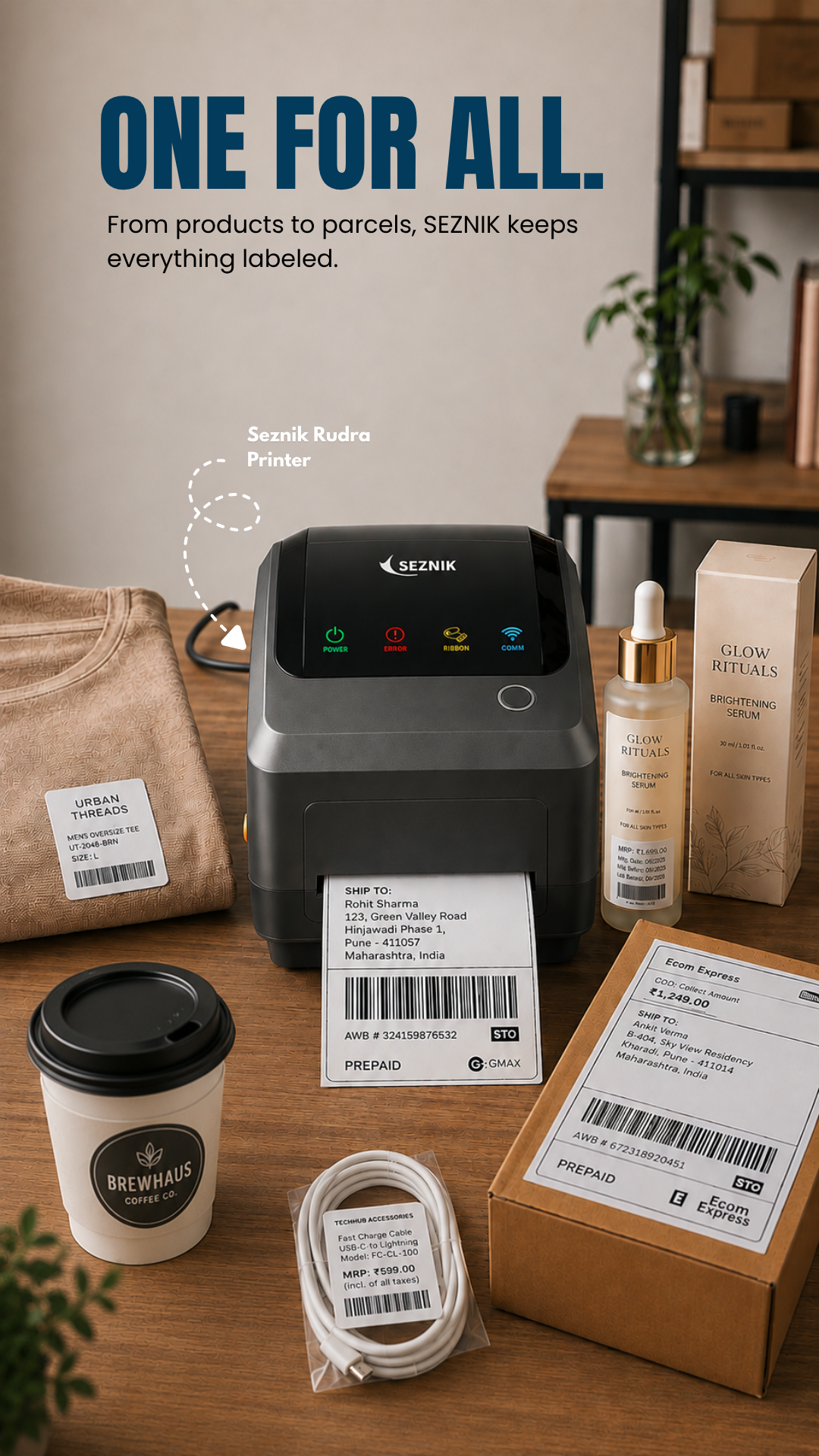 Best Label Printer for Small Business: Seznik Rudra Printer for Shipping, Barcode and Product Labels