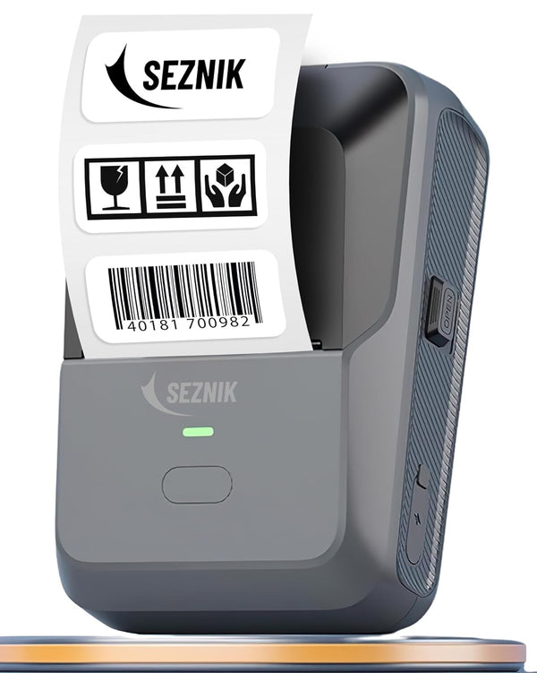 SEZNIK Josh Bluetooth Thermal Label Printer for Business | Inkless Mini | Batch, Cloud Printing | Jewellery, Round, Rectangle Label | Mobile, Desktop Compatible | Upto 2 inch Print | 1 Year Warranty Visit the SEZNIK Store