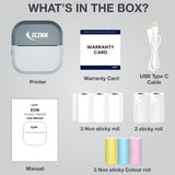 SEZNIK Mini Printer, Inkless, Thermal, Bluetooth, Portable Printer, Compatible Android, iOS Mobile. 1 Year Warranty (EON-PhantomBlue)