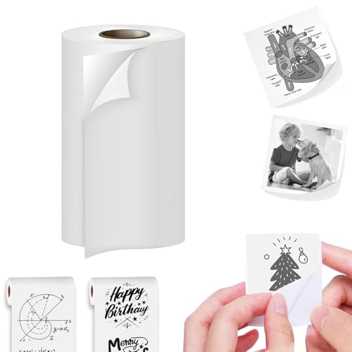 SEZNIK Multi-Type Thermal Roll Paper Bundle for Mini Printer Model MiniX, NanoX and Other Mini Thermal Printers | Premium Continuous Thermal Paper Rolls for Home & Business Use
