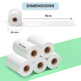 Seznik Non Sticky Thermal Paper Rolls, 57mm Width, 2 inch Thermal Paper for Mini Printer (White-57mm Width-Continuous Non Sticky Roll-Pack of 10)