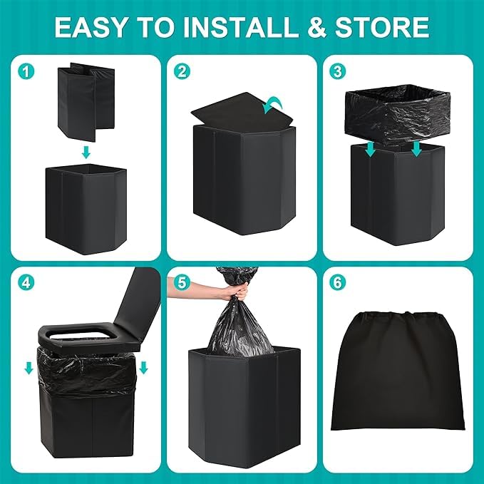 Portable Toilet | Foldable, Easy to Carry Commode For Traveling & Indoor | Stool Chair for Kids, Elders & Adults | Foldable Toilet For Adult