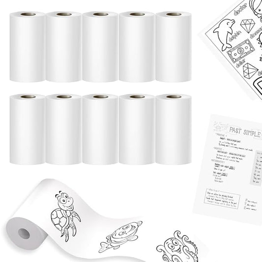 Seznik Non Sticky Thermal Paper Rolls, 57mm Width, 2 inch Thermal Paper for Mini Printer (White-57mm Width-Continuous Non Sticky Roll-Pack of 10)