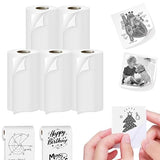 Seznik Sticky Adhesive Thermal Paper Rolls, Continuous 57mm Width Thermal Paper, 2 inch Thermal Paper for Mini Thermal Printer (White-57mm Width - Continuous Sticky Roll-Pack of 5)