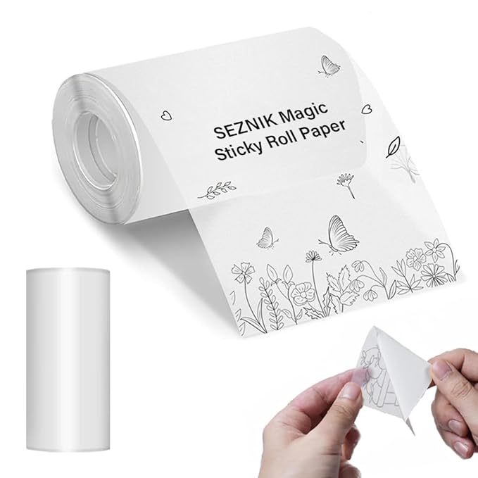 SEZNIK Multi-Type Thermal Roll Paper Bundle for Mini Printer Model MiniX, NanoX and Other Mini Thermal Printers | Premium Continuous Thermal Paper Rolls for Home & Business Use