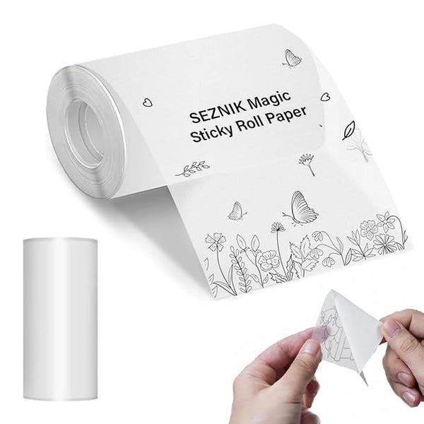 Seznik Magic Paper Translucent Self-Adhesive Thermal Paper Rolls | Continuous 57mm Width, 2-inch | Compatible with Mini Printers (Pack of 1 Roll)