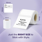 Seznik Thermal Lables, 50mmx50mm Label Roll Paper, 2 inch Self-Adhesive Thermal Paper for Mini Printer (White - 50mmx50mm - 750 Labels)