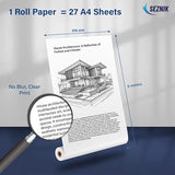 Seznik A4 Thermal Paper Roll, Printing Paper, 210 x Φ30mm, 2 Rolls, 8 inch Paper for A4 Portable Thermal Printer (A4 Rolled Thermal Paper)