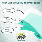 Seznik Sticky Adhesive Thermal Paper Rolls, Continuous 57mm Width Thermal Paper, 2 inch Thermal Paper for Mini Thermal Printer (White-57mm Width - Continuous Sticky Roll-Pack of 5)
