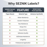 Seznik Waterproof, Non-Tearable, Sticky Thermal Lables, Label Roll, 2 inch Adhesive Thermal Labels for Label Printers (25mmx15mm - 2500 Lables)