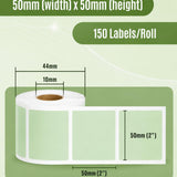 SEZNIK Waterproof, Non-Tearable, Long Lasting Print, Sticky Thermal Lables, Label Roll, 2 inch Adhesive Thermal Labels for Label Printers (50mmx50mm) - 500 Lables, Pastel Green