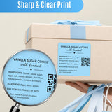 SEZNIK Waterproof, Non-Tearable, Long Lasting Print, Sticky Thermal Lables, Label Roll, 2 inch Adhesive Thermal Labels for Label Printers (50mmx50mm) - 500 Lables, Pastel Blue