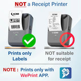 SEZNIK Josh Bluetooth Thermal Label Printer | Inkless Mini Rechargeable | MRP, Barcode, Excel File Print | Cloud, Mobile, Desktop | Jewellery, Round Labels | 2-inch Print | Free App | 1 Year Warranty