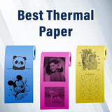 Non Sticky Thermal Paper Rolls, Non Adhesive Continuous 57mm Width Thermal Paper, 2 inch Thermal Paper for Mini Thermal Printer (MultiColour-57mm Width - Continuous Non Sticky Roll-Pack of 6)
