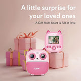 SEZNIK Mini Camera Printer, Mini Selfie Camera Printer, Click Photo Print, Inkless, Bluetooth HD Print, Android, iOS. Instant Print (Neo-Pink)
