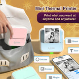 SEZNIK Mini Printer, Inkless, Thermal, Bluetooth, Portable Printer, Compatible Android, iOS Mobile. 1 Year Warranty (MiniX-Pink)