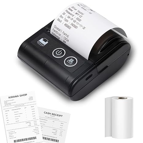 SEZNIK Veer 58mm (2 Inch) Portable Receipt Printer | ESC/POS KOT Billing | Bluetooth+USB | 2000mAh Rechargeable | Android/iOS/Windows | Retail/Restaurant | 50+ Apps | Swiggy/Zomato | 1 Year Warranty