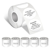 Seznik Waterproof, Non-Tearable, Sticky Thermal Labels, Round Shape, 50mm Diameter, 2 inch Self-Adhesive Thermal Paper for Mini Printer (Waterproof - 50mm Diameter - 500 Labels)