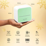 SEZNIK Mini Printer, Inkless, Thermal, Bluetooth, Portable Printer, Compatible Android, iOS Mobile. 1 Year Warranty (MiniX-Green)