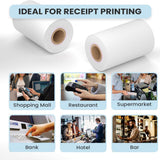 Seznik Non Sticky Thermal Paper Rolls, 57mm Width, 2 inch Thermal Paper for Mini Printer (White-57mm Width-Continuous Non Sticky Roll-Pack of 5)