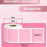 SEZNIK Waterproof, Non-Tearable, Long Lasting Print, Sticky Thermal Lables, Label Roll, 2 inch Adhesive Thermal Labels for Label Printers (50mmx50mm) - 500 Lables, Pastel Pink