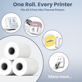 Seznik Non Sticky Thermal Paper Rolls, 57mm Width, 2 inch Thermal Paper for Mini Printer (White-57mm Width-Continuous Non Sticky Roll-Pack of 5)