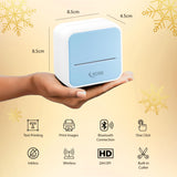 SEZNIK Mini wireless Monochrome Home Inkjet Printers, Inkless, Bluetooth, Portable Pocket Printer, Compatible With Android, Ios Mobile. 1 Year Warranty (Minix-Blue)