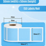 SEZNIK Waterproof, Non-Tearable, Long Lasting Print, Sticky Thermal Lables, Label Roll, 2 inch Adhesive Thermal Labels for Label Printers (50mmx50mm) - 500 Lables, Pastel Blue