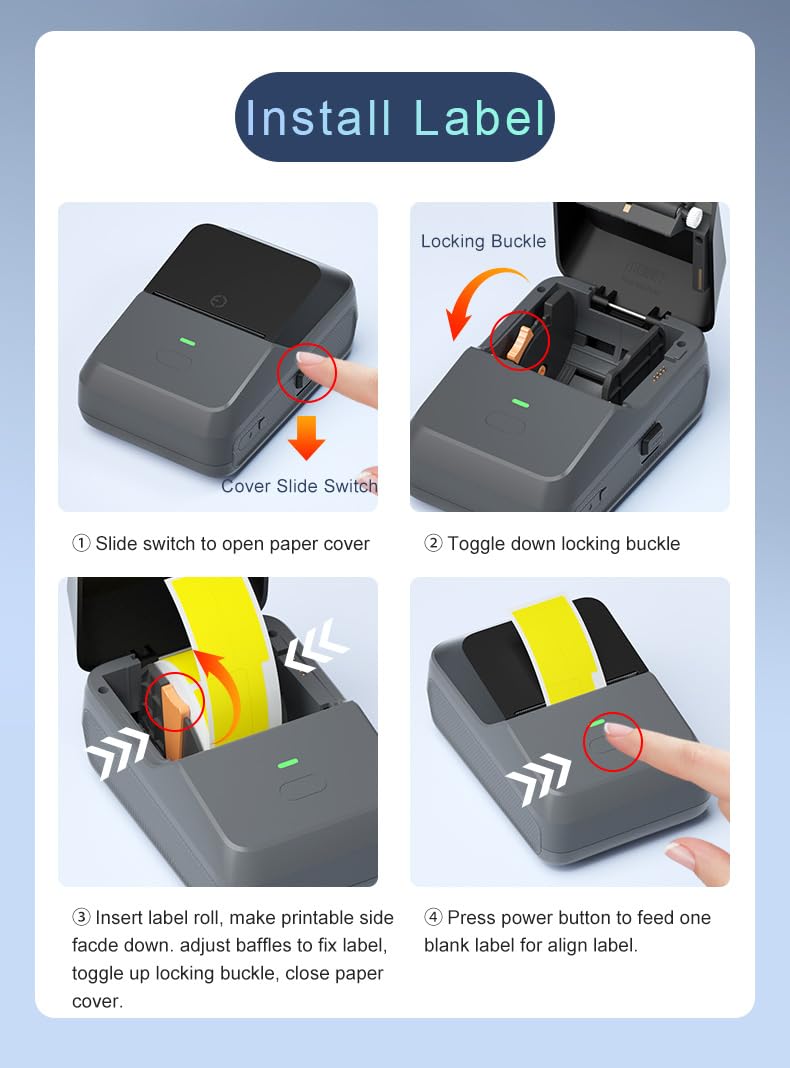 SEZNIK Josh Bluetooth Thermal Label Printer for Business | Inkless Mini | Batch, Cloud Printing | Jewellery, Round, Rectangle Label | Mobile, Desktop Compatible | Upto 2 inch Print | 1 Year Warranty Visit the SEZNIK Store