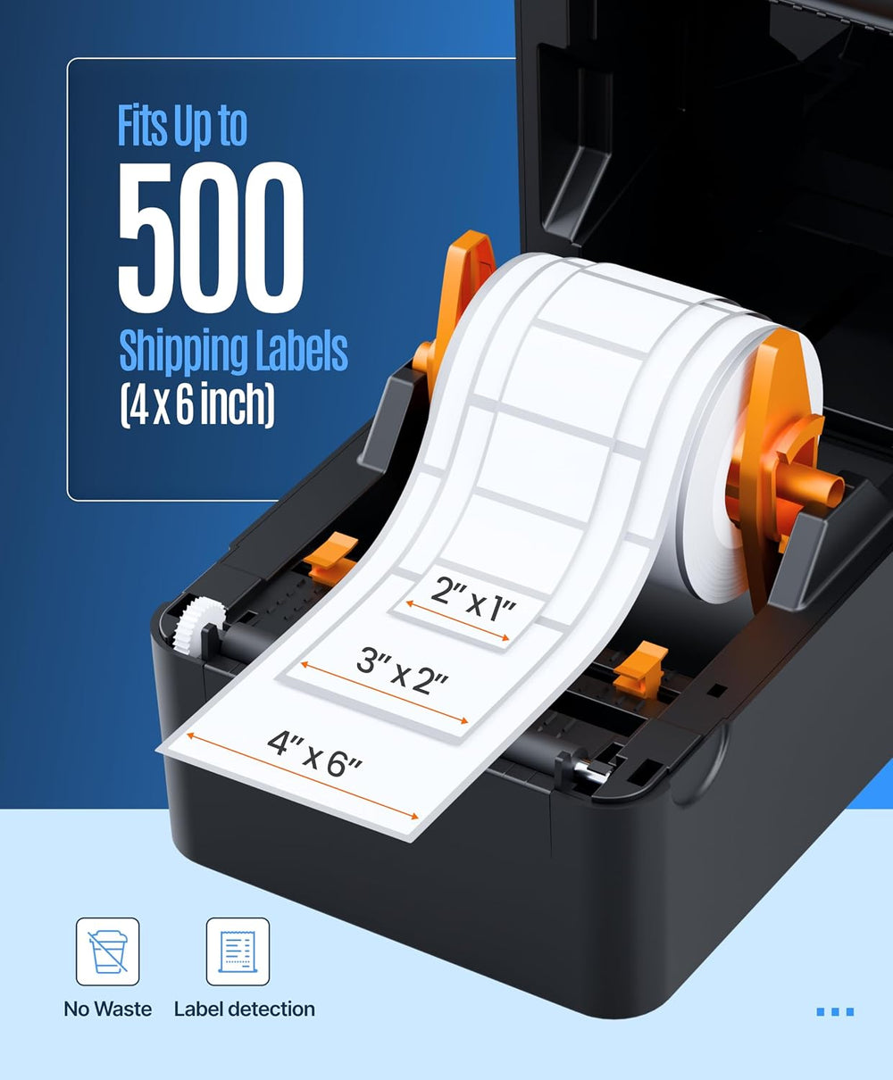 SEZNIK Tejas Shipping Label Printer | 304 DPI HD Print | USB + Bluetooth | Direct Thermal Label Printer for E-Commerce, MRP Sticker, Jewellery, Excel, Barcode, | 1 Year Warranty | No SellerFlex