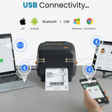 SEZNIK Rudra Thermal Label Printer | Direct Thermal + Transfer | E-Commerce 304 DPI HD Print | USB, Bluetooth, WiFi | Shipping, Jewellery, Excel Print, MRP, Barcode | 1 Year Warranty | No SellerFlex
