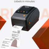 SEZNIK Rudra Thermal Label Printer | Direct Thermal + Transfer | E-Commerce 304 DPI HD Print | USB, Bluetooth, WiFi | Shipping, Jewellery, Excel Print, MRP, Barcode | 1 Year Warranty | No SellerFlex