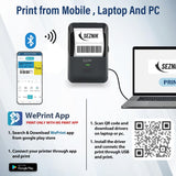 SEZNIK Josh Bluetooth Thermal Label Printer | Inkless Mini Rechargeable | MRP, Barcode, Excel File Print | Cloud, Mobile, Desktop | Jewellery, Round Labels | 2-inch Print | Free App | 1 Year Warranty