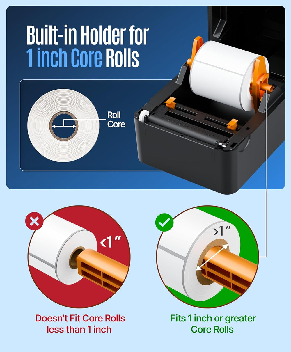 SEZNIK Tejas Shipping Label Printer | 304 DPI HD Print | USB + Bluetooth | Direct Thermal Label Printer for E-Commerce, MRP Sticker, Jewellery, Excel, Barcode, | 1 Year Warranty | No SellerFlex