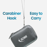 SEZNIK Portable Carrying Case for Mini Printer, Camera, Receipt Printer, Multi Purpose Travel Organizer for Earphones, USB Drives, Memory Cards, and Cables Bag (Grey) [ Printer NOT Included ]
