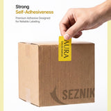 SEZNIK Waterproof, Non-Tearable, Long Lasting Print, Sticky Thermal Lables, Label Roll, 2 inch Adhesive Thermal Labels for Label Printers (50mmx25mm) - 1250 Lables, Yellow