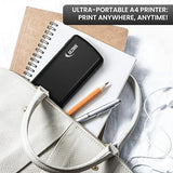 Portable A4 Printer, Bluetooth, Inkless Thermal Printer | USB, Bluetooth Compatible with Android iOS Laptop | 1 Year Warranty (Lite-203DPI-Black)