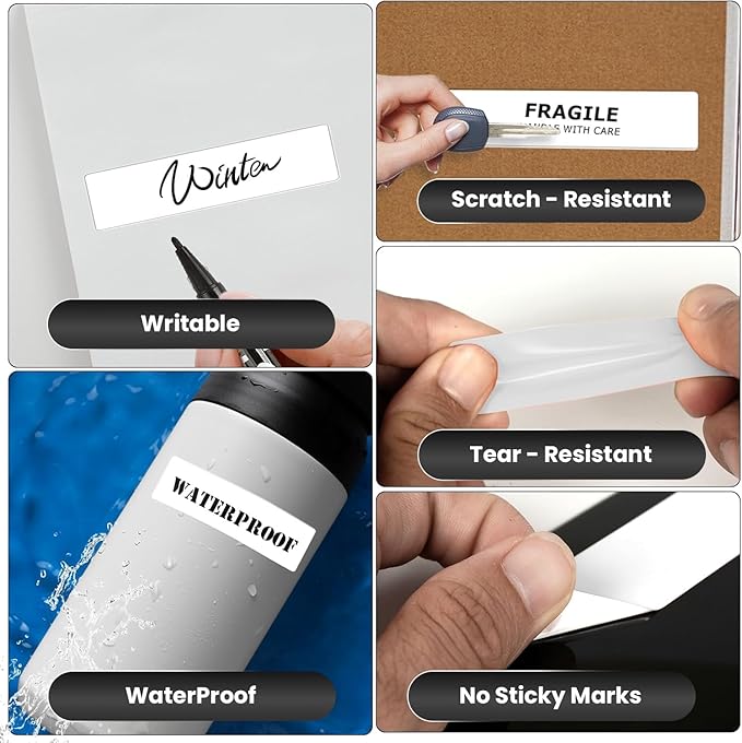 SEZNIK Waterproof, Non-Tearable, Sticky Thermal Lables, Label Roll, 2 inch Adhesive Thermal Labels for Label Printers (50mmx15mm - 500 Lables), 500 Labels