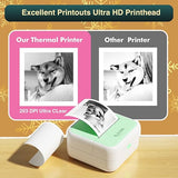 SEZNIK Mini Printer, Inkless, Thermal, Bluetooth, Portable Printer, Compatible Android, iOS Mobile. 1 Year Warranty (MiniX-Green)